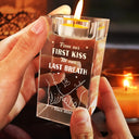Gift For Couples, Gift For Husband, Gift For Wife, Gift For Boyfriend, Gift For Girlfriend - From Our First Kiss Till Our Last Breath - Personalized Crystal Candle Holder