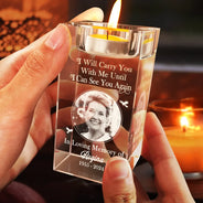 Memorial,Family,Sad,Custom Photo - Custom Photo I'm Always With You Memorial - Personalized Crystal Candle Holder
