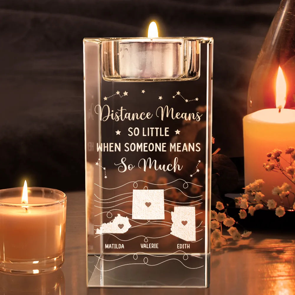 Gift For Bestie, Gift For Sisters - Good Friends Are Like Stars - Personalized Crystal Candle Holder