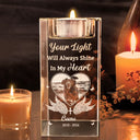 Memorial,Pet Lovers,Dog Lovers,Sad - Custom Photo Memorial When You Miss Me - Personalized Crystal Candle Holder