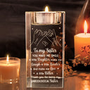 Gift For Bestie,Gift For Sisters - Bestie Because Of You I Laugh A Little Harder - Personalized Crystal Candle Holder