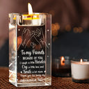 Gift For Bestie,Gift For Sisters - Bestie Because Of You I Laugh A Little Harder - Personalized Crystal Candle Holder