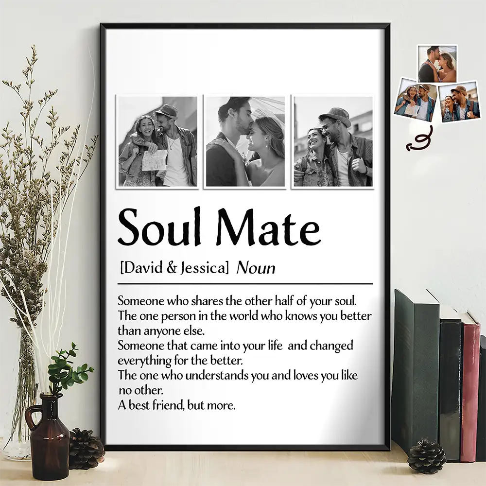 Custom Photo Couple Soul Mate - Personalized Poster