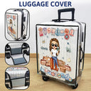 Gift For Women, Travel, Gift For Men, Gift For Yourself - Just A Girl Who Loves Traveling - Personalized Clear Luggage Cover