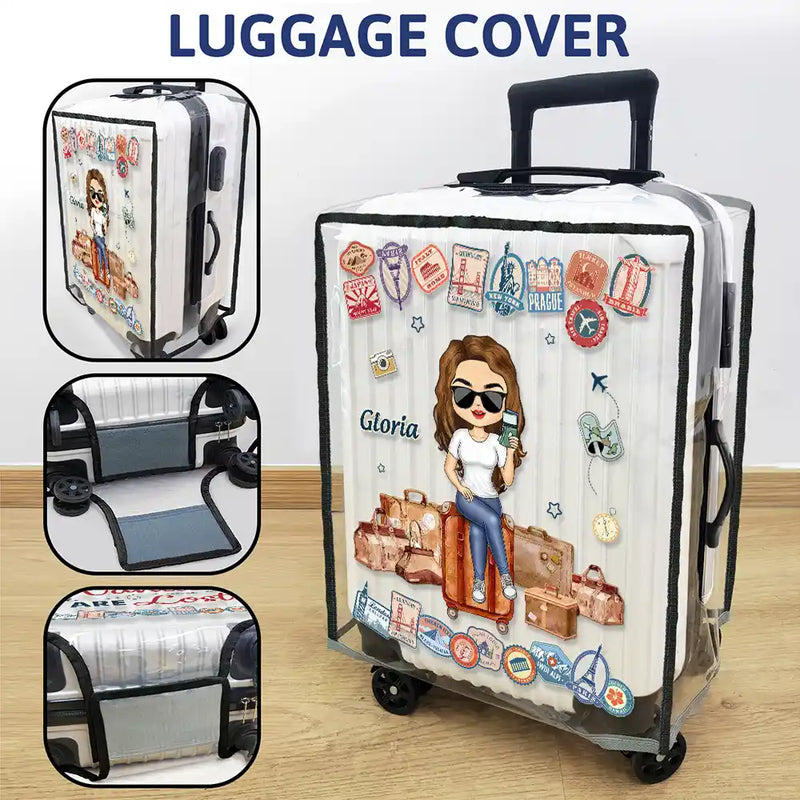 Gift For Women, Travel, Gift For Men, Gift For Yourself - Just A Girl Who Loves Traveling - Personalized Clear Luggage Cover