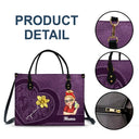 Gift For Grandma,Gift For Mother,Love - Grandma Birth Month Flowers Kids - Personalized Leather Bag