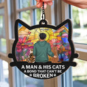 Pet Lovers,Cat Lovers,Cat Mom,Cat Dad - Cat Mom Cat Dad A Bond That Can't Be Broken - Personalized Window Hanging Suncatcher Ornament