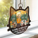 Pet Lovers,Cat Lovers,Cat Mom,Cat Dad - Cat Mom Cat Dad A Bond That Can't Be Broken - Personalized Window Hanging Suncatcher Ornament