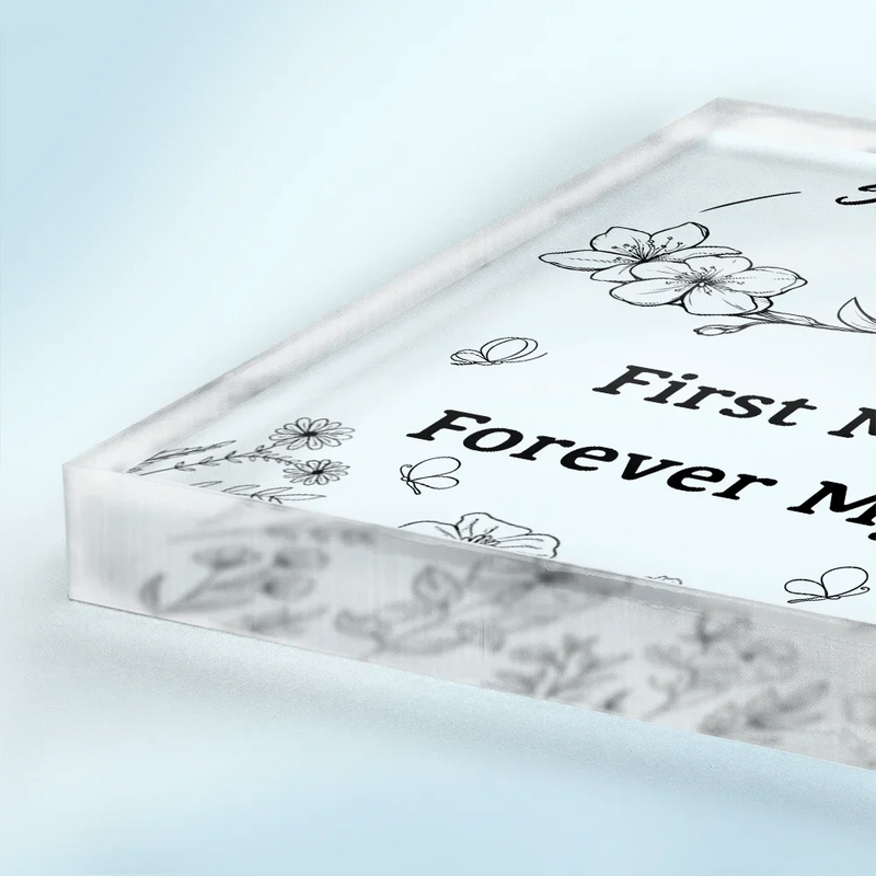 Gift For Mother, Gift For Daughter, Mom - Daughters (Adult), Mom - Daughters (Young), Love - The Love Between Mother & Daughter Is Forever Infinity - Personalized Square Shaped Acrylic Plaque