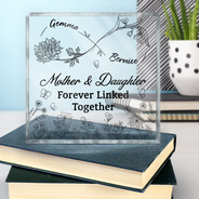 Gift For Mother, Gift For Daughter, Mom - Daughters (Adult), Mom - Daughters (Young), Love - The Love Between Mother & Daughter Is Forever Infinity - Personalized Square Shaped Acrylic Plaque