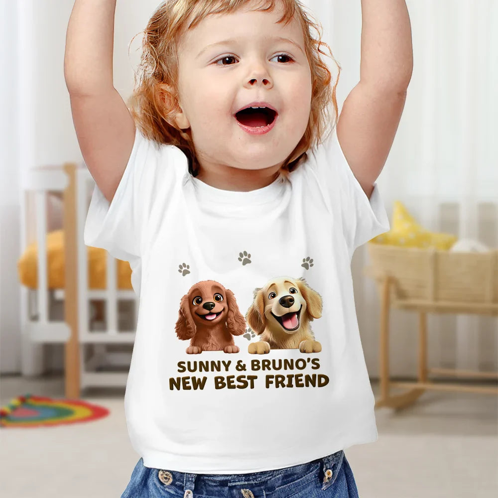 New baby,Dog Lovers,Pet Lovers,Happy,New Mom,New Dad - Baby New Best Friends - Personalized Baby Onesie
