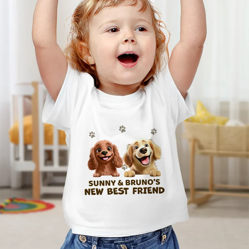New baby,Dog Lovers,Pet Lovers,Happy,New Mom,New Dad - Baby New Best Friends - Personalized Baby Onesie
