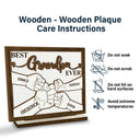 Gift For Father,Gift For Grandpa - Hand Punch Best Dad Grandpa Ever - Personalized Custom Shaped 2-Layered Wooden Plaque