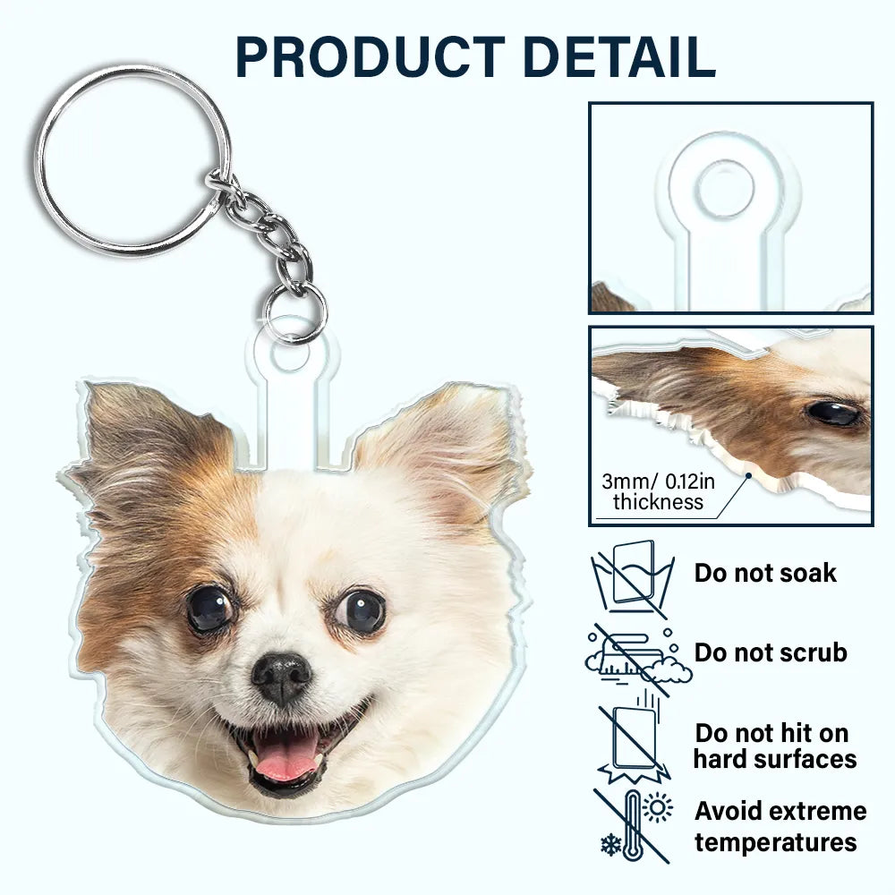 Pet Lovers, Dog Lovers, Cat Lovers - Custom Photo You Are My Sunshine - Personalized Cutout Acrylic Keychain