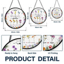 First Mom Now Grandma Birth Flower - Personalized Stained Glass Window Hanging Suncatcher