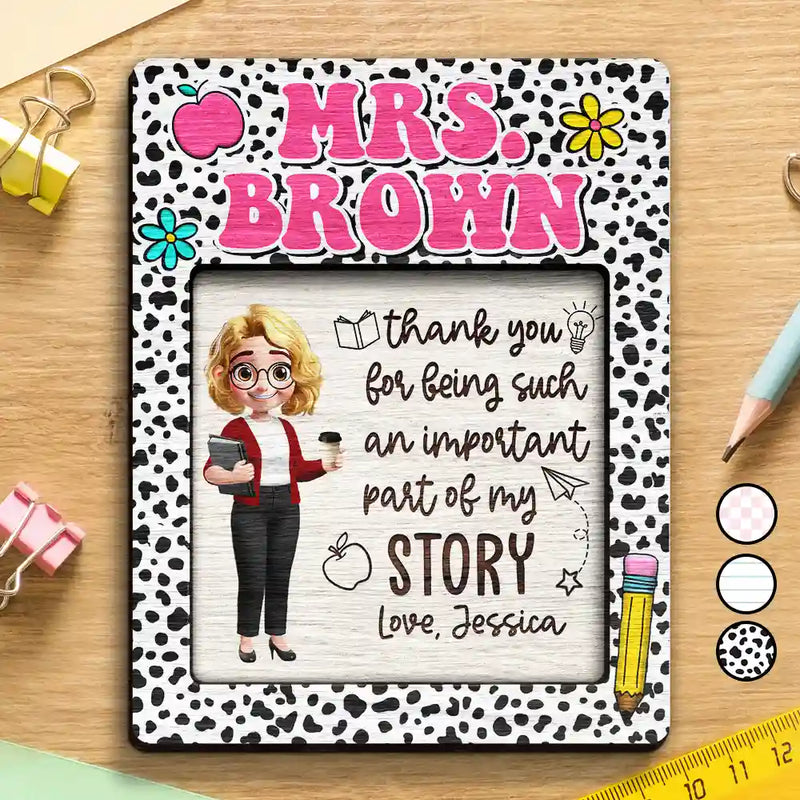 Teacher,Gift For Women,Happy,Back To School - Thank You For Being Such An Important Part - Personalized Sticky Note Pad Holder