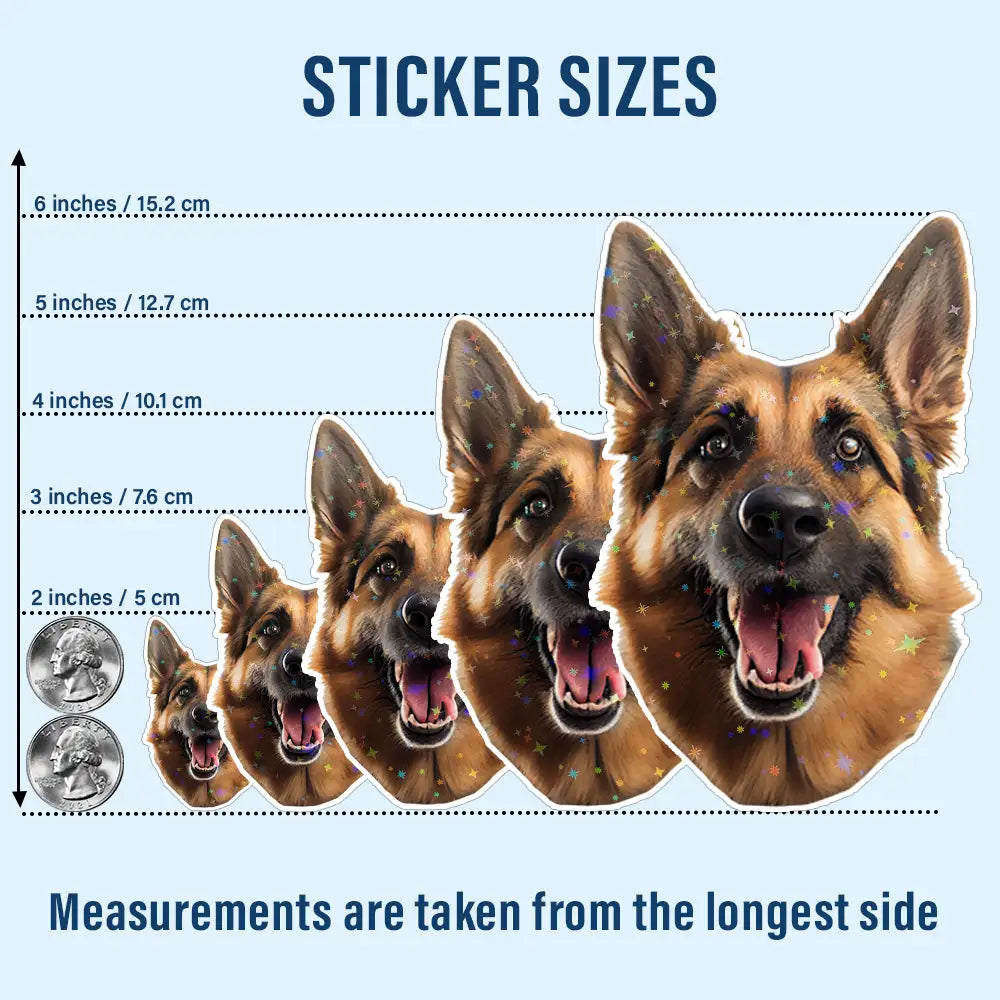 Pet Lovers - Custom Photo Dog Cat Pet Portrait - Personalized Custom Peel-out Hologram Sticker