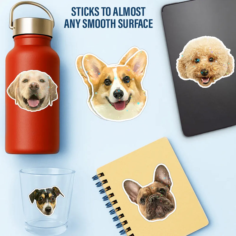 Pet Lovers - Custom Photo Dog Cat Pet Portrait - Personalized Custom Peel-out Hologram Sticker