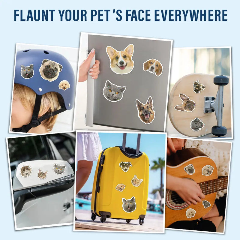Pet Lovers - Custom Photo Dog Cat Pet Portrait - Personalized Custom Peel-out Hologram Sticker