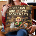Dog Lovers,Pet Lovers,Happy,Dog Mom,Reading - Just A Girl Who Loves Books & Dogs - Personalized Pillow