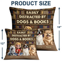 Dog Lovers,Pet Lovers,Happy,Dog Mom,Reading - Just A Girl Who Loves Books & Dogs - Personalized Pillow