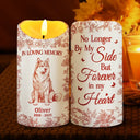 Memorial,Christmas,Pet Lovers,Pet Mom,Pet Dad,Dog Lovers,Dog Mom,Dog Dad,Cat Lovers,Cat Mom,Cat Dad - Your Light Will Always Shine In My Heart Memorial Dog Cat - Personalized Flameless LED Candle