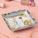 Gift For Bestie,Gift For Sisters,Gift For Women,Gifts For Colleagues,Happy - A True Friendship Is A Journey Without An End Birth Flower - Personalized Ring Dish