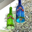 Gift For Bestie,Gift For Sisters,Happy - Sisters Different Flowers From The Same Garden - Personalized Wine Bottle Wind Chime