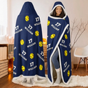 Gift For Yourself,Gift For Women,Gift For Men,Football,Baseball,Basketball,Softball,Christmas,Happy - Sports Pattern Baseball Volleyball Basketball - Personalized Wearable Hooded Blanket