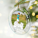 Gift For Kids,Gift For Grandkids,Custom Photo,Gift For Yourself,Happy,Christmas,Top Market - Custom Photo Born With Baseball In Their Souls - Personalized Custom Shaped Acrylic Ornament