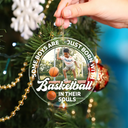 Gift For Kids,Gift For Grandkids,Custom Photo,Gift For Yourself,Happy,Christmas,Top Market - Custom Photo Born With Baseball In Their Souls - Personalized Custom Shaped Acrylic Ornament