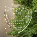 Memorial,Family,Parents,Gift For Grandparents,Sad,Christmas,Custom Photo - Calendar The Moment Your Heart Stopped Memorial - Personalized Heart Shaped Glass Ornament