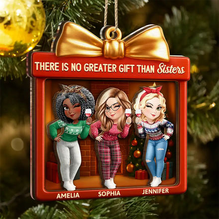There Is No Greater Gift Than Friendship 3D Effect - Personalized 2-Layered Mix Ornament