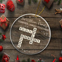 Gift For Sibling,Gift For Sisters,Gift For Brothers,Christmas,Happy - Crossword Brothers & Sisters Forever Linked Together - Personalized Circle Acrylic Ornament