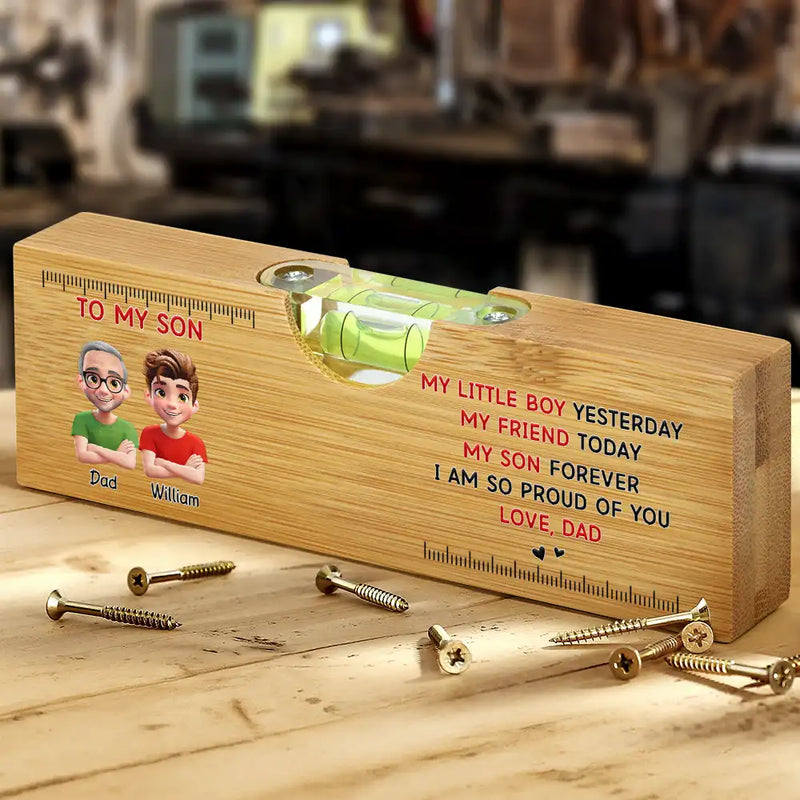 Gift For Son,Gift For Men,Top Market,Dad,Sons,Mom - 3D Effect My Little Boy Yesterday My Son Forever - Personalized Bottle Opener Wood Level