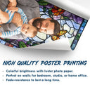 Gift For Wife,Gift For Mother,Gift For Grandma,Family,Non-Eng,Photo - Stained Glass,Cozy - Custom Photo Stained Glass Mom Grandma Parents Family Couple - Personalized Poster