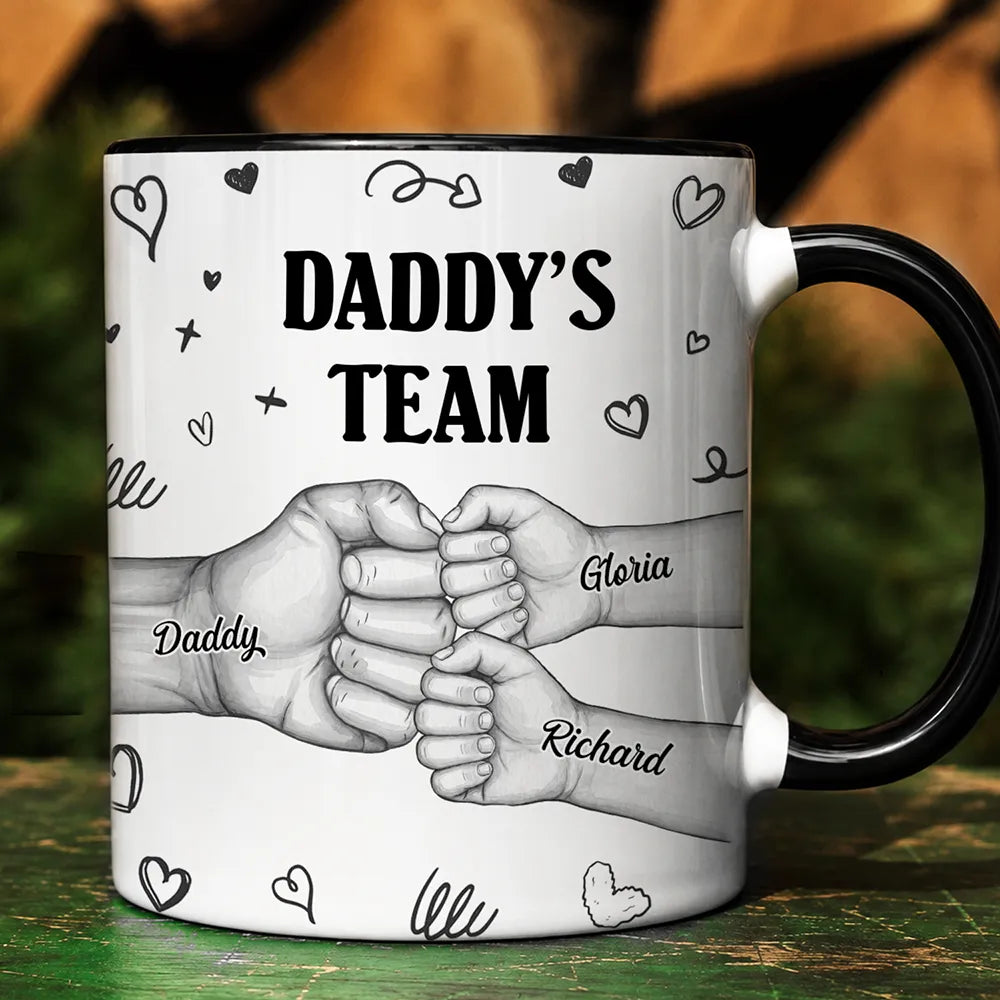 Daddy's Team Fist Bump - Personalized Mug