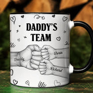 Gift For Husband,Gift For Yourself,Gift For Men,Gift For Father,Gift For Grandpa,Non-Eng,Icon,Humorous - Daddy's Team Fist Bump - Personalized Mug