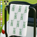 Dog Lovers,Pet Lovers,Cat Lovers,Golf,Non-Eng,Photo - Ink Drawing,Playful - Custom Photo Ink Drawing Funny Portrait Dog Cat Pet - Personalized Golf Towel