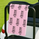 Dog Lovers,Pet Lovers,Cat Lovers,Golf,Non-Eng,Photo - Ink Drawing,Playful - Custom Photo Ink Drawing Funny Portrait Dog Cat Pet - Personalized Golf Towel