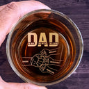 Gift For Father,Non-Eng,Icon,Humorous - Dad The Man The Myth The Legend Hand Punch - Personalized Engraved Whiskey Glass