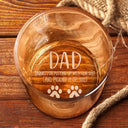 Pet Dad,Pet Lovers,Non-Eng,Icon,Humorous - Dog Cat Dad Thanks For Putting Up With Us - Personalized Engraved Whiskey Glass