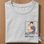 Gift For Husband,Gift For Yourself,Gift For Men,Gift For Father,Gift For Grandpa,New Dad,New baby,Non-Eng,Photo - Faceless Portrait,Playful - Custom Photo Faceless Portrait Best Dad Ever Est - Personalized T Shirt