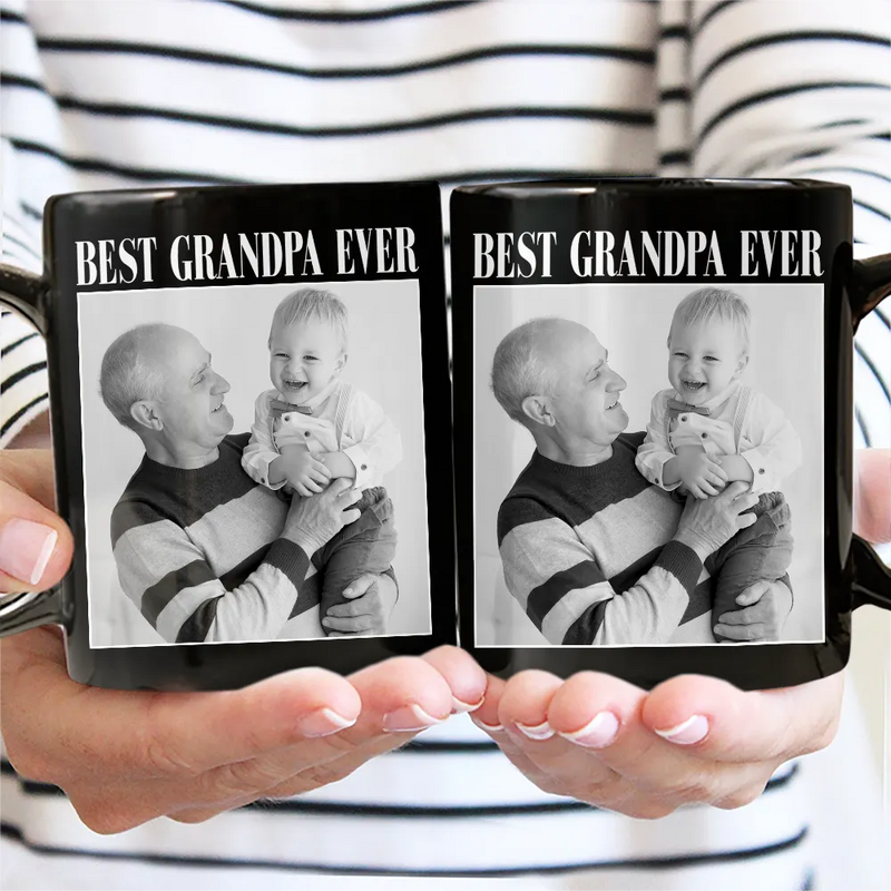 Gift For Husband,Gift For Yourself,Gift For Men,Gift For Father,Gift For Grandpa,Non-Eng,Photo,Cozy - Custom Photo Best Dad Ever No 1 Grandpa - Personalized Mug