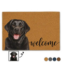 Custom Photo, Art Design, Pet Lovers, Playful, Photo - Colored Pencil  - Custom Photo Colored Pencil Sketch Dog Cat Pet Welcome - Personalized Doormat