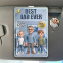 Gift For Father,Custom Photo,Art Design,Playful,Photo - Toybox Figure - Custom Photo Toybox Figure Best Dad Grandpa Ever - Personalized Custom Shaped Acrylic Car Visor Clip
