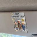 Gift For Father,Custom Photo,Art Design,Playful,Photo - Toybox Figure - Custom Photo Toybox Figure Best Dad Grandpa Ever - Personalized Custom Shaped Acrylic Car Visor Clip