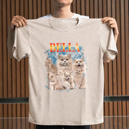 Custom Photo, Pet Lovers, Humorous, Remove BG Photo - Custom Photo Retro 90's Dog Cat Pet - Personalized Vintage Washed T Shirt