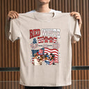 America 250th,Independence Day,Pet Lovers,Playful,Vector - Red White Woof - Personalized Vintage Washed T Shirt