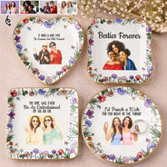 Custom Photo, Art Design, Gift For Bestie, Humorous, Photo - Colored Pencil - Custom Photo Colored Pencil Sketch No One Will Ever Be As Entertained By Us As Us - Personalized Ring Dish